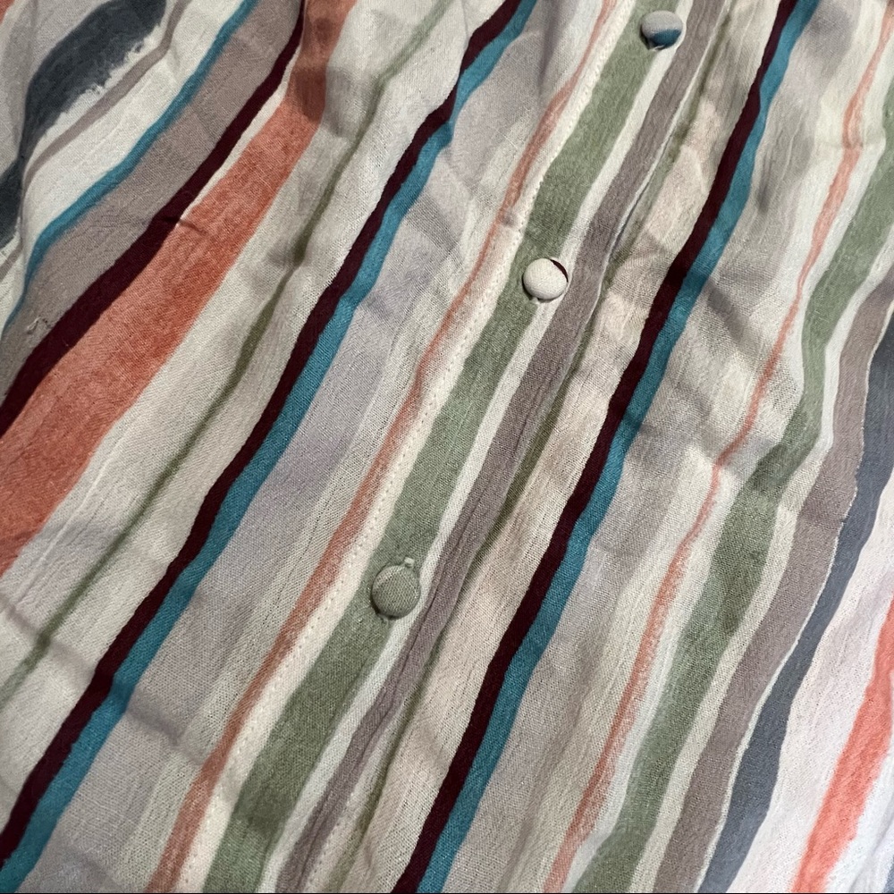 Torrid Multi Stripe Gauze Button Back Blouse - image 8